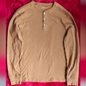 J. Crew Men's Tan Long Sleeve Shirt - Size Large